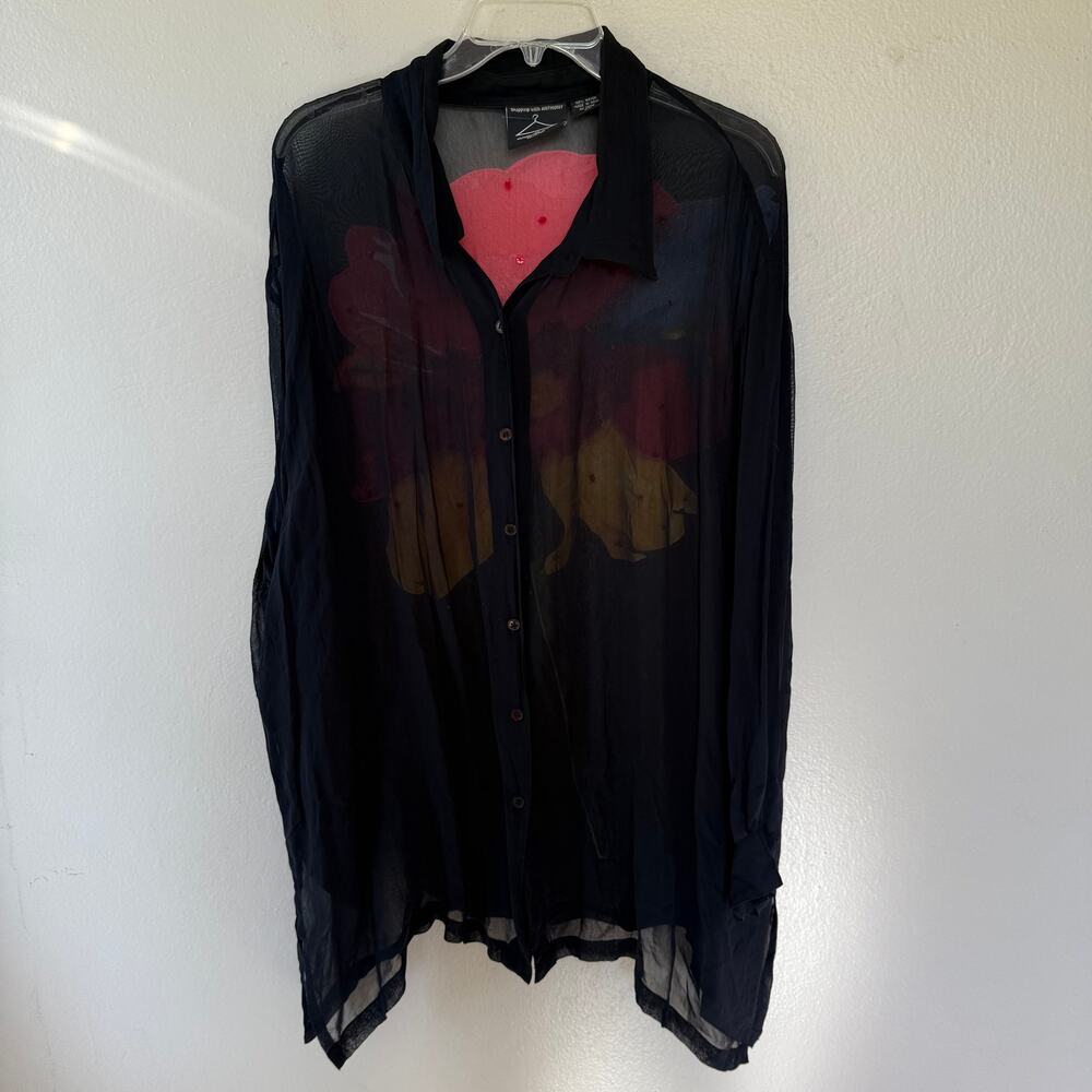 Anthony Mark Hankins Sheer blouse size 2X - Picture 2 of 12
